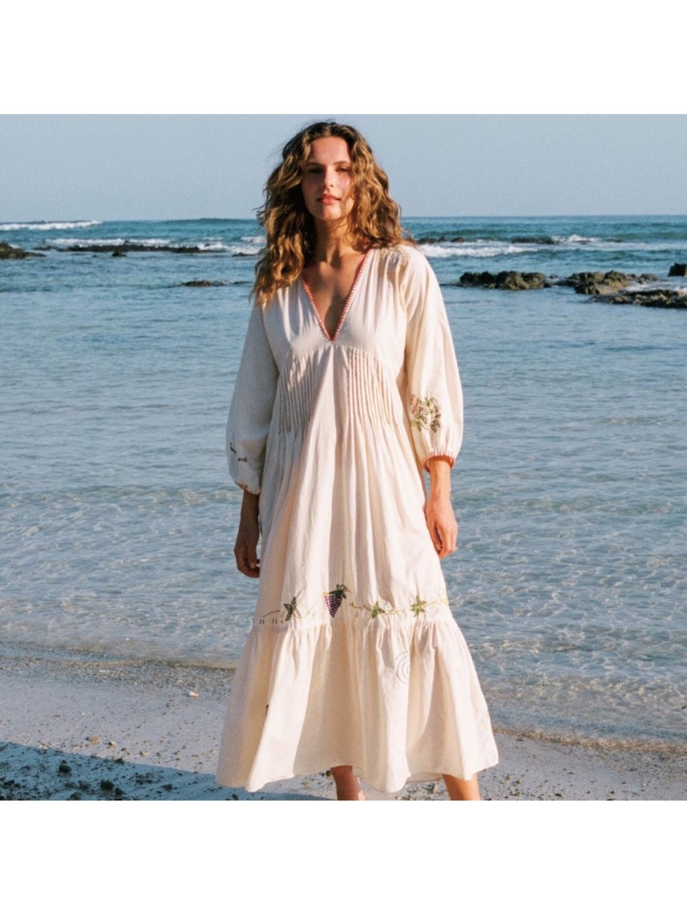 Christy Dawn Antonia Dress Cream Embroidered Maxi Dress